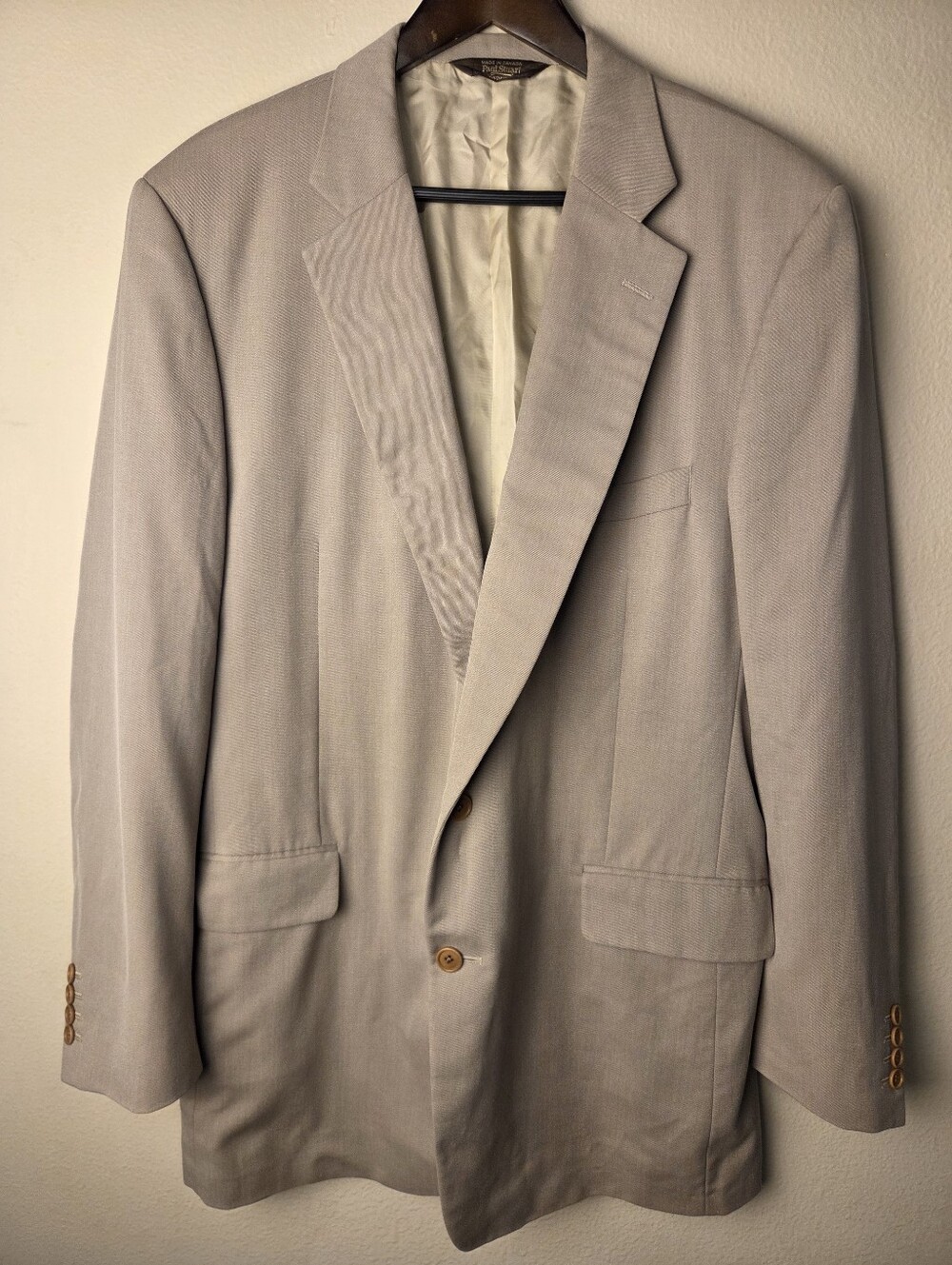Paul Stuart Tan Sport Coat Jacket Blazer 45L Wool Cotton